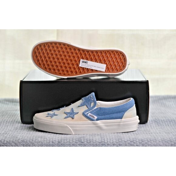 New! Size: 5.5 Women/4 Men | Vans Classic SLIP-ON Sneakers Starry Night Denim - Picture 7 of 16